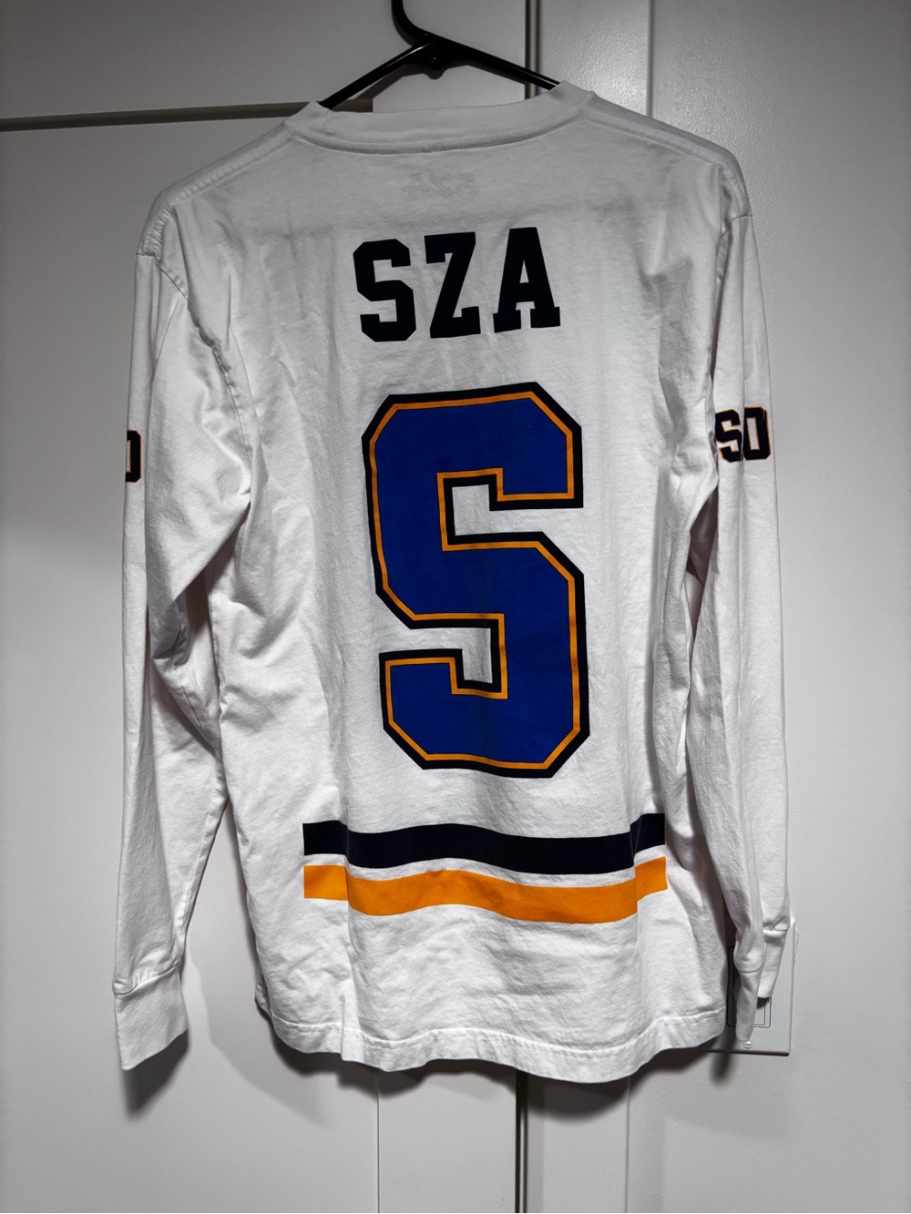 SZA Merch White Long-Sleeve Graphic Jersey